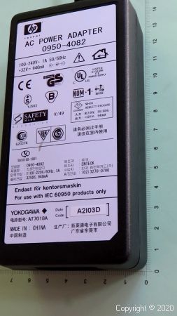 Power adapter, HP, 32 V 940 mA type 950-4082